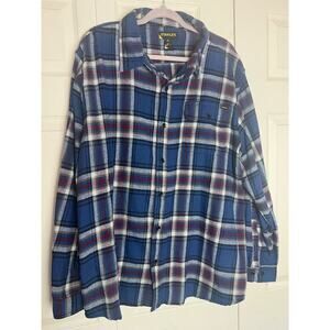 Stanley Long Sleeve Button-Down Plaid Casual Shirt Size XXL Rugged Outdoors